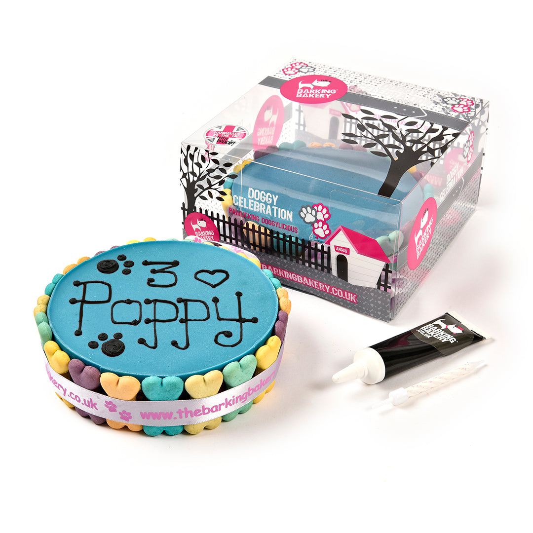 Handwritten Blue Yoghurt Topped Pawty Cake (Please allow 5-7 working days delivery)